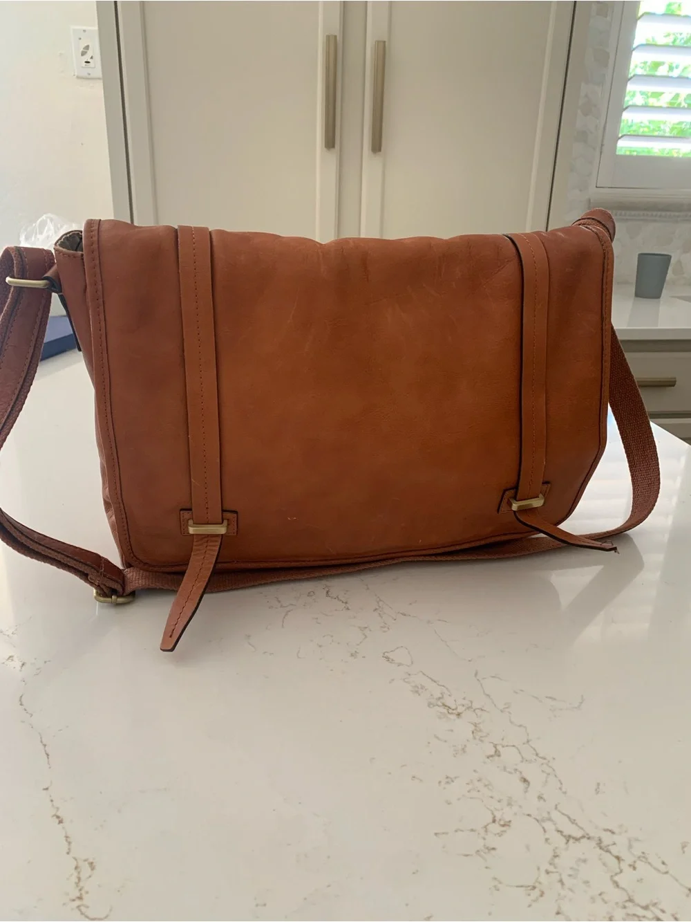 The Old Angler Large Leather Messenger Bag